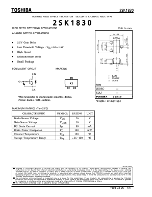 K1830 Datasheet PDF Toshiba
