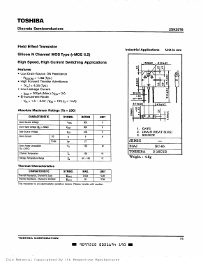 K2078 Datasheet PDF Toshiba