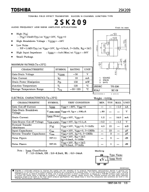 2SK209 Datasheet PDF Toshiba