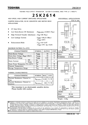 K2614 Datasheet PDF Toshiba