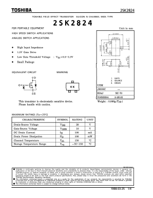 2SK2824 Datasheet PDF Toshiba