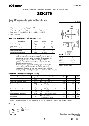 2SK879-GR Datasheet PDF Toshiba