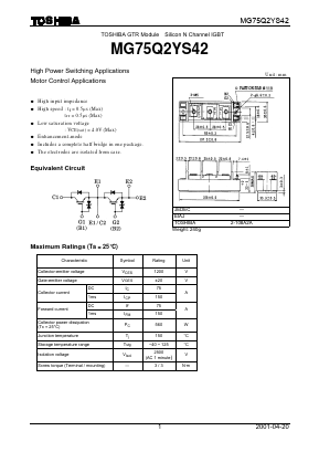 MG75Q2YS42 Datasheet PDF Toshiba