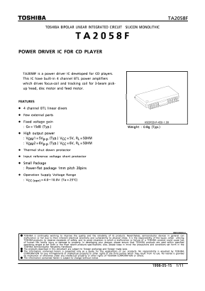 TA2058F Datasheet PDF Toshiba