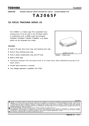 TA2065F Datasheet PDF Toshiba