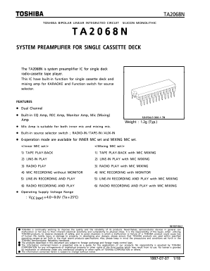 TA2068N Datasheet PDF Toshiba