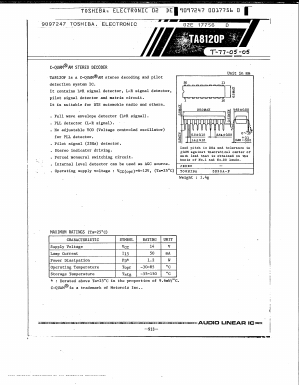 TA8120P Datasheet PDF Toshiba