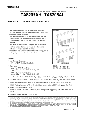 TA8205AH Datasheet PDF Toshiba
