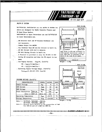 TA8110AF Datasheet PDF Toshiba