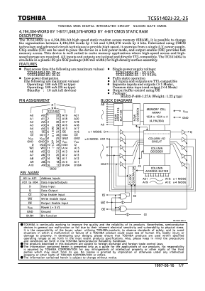 TC551402J-22 Datasheet PDF Toshiba