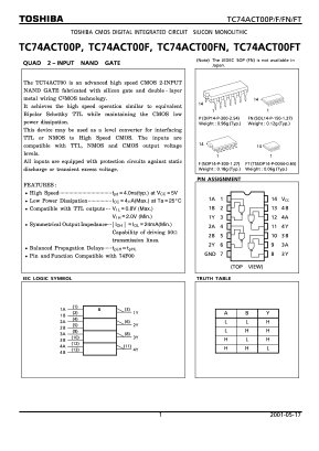 TC74ACT00P Datasheet PDF Toshiba