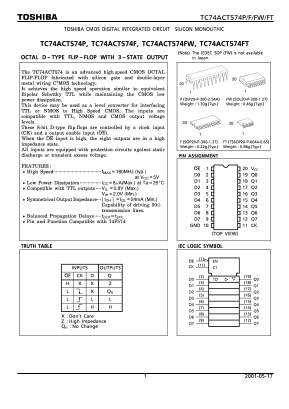 TC74ACT574FW Datasheet PDF Toshiba