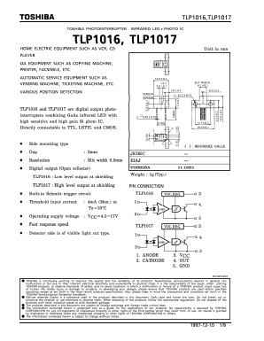 TLP1016 Datasheet PDF Toshiba