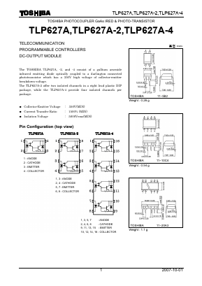 TLP627A-2 Datasheet PDF Toshiba