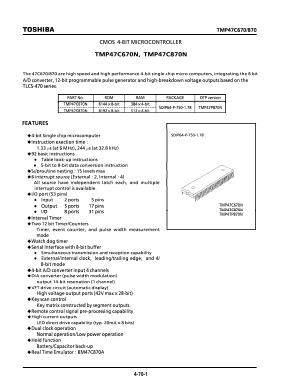 TMP47C870 Datasheet PDF Toshiba