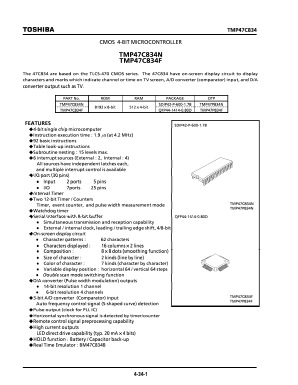 TMP47C834 Datasheet PDF Toshiba