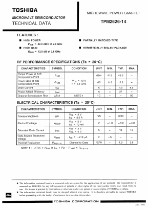 TPM2626-14 Datasheet PDF Toshiba
