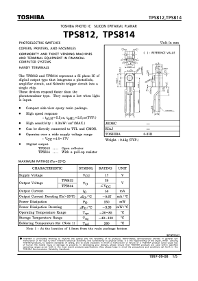 TPS812 Datasheet PDF Toshiba