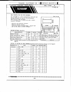 TA7668BP Datasheet PDF Toshiba