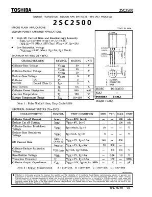 2SC2500 Datasheet PDF Toshiba
