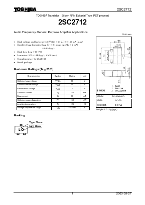 2SC2712-Y(TE85L,F) Datasheet PDF Toshiba