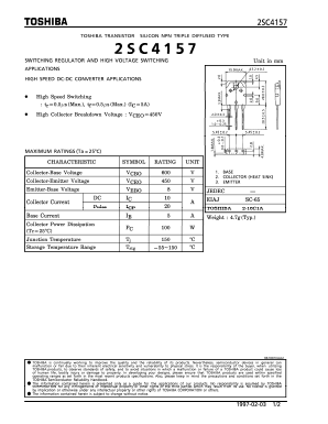 2SC4157 Datasheet PDF Toshiba