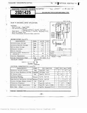 2SD1424 Datasheet PDF Toshiba