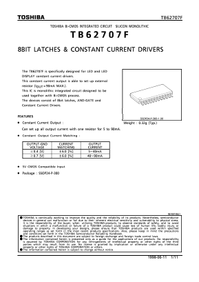 TB62707 Datasheet PDF Toshiba