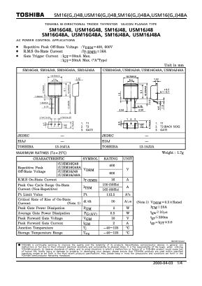 USM16G48A Datasheet PDF Toshiba