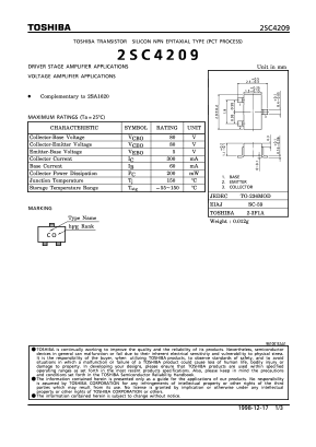 2SC4209 Datasheet PDF Toshiba