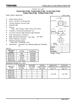 TLGU1102T10 Datasheet PDF Toshiba