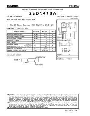2SD1410A Datasheet PDF Toshiba