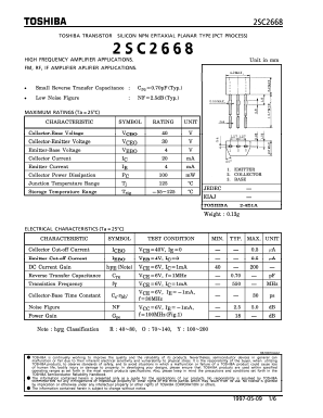 2SC2668 Datasheet PDF Toshiba