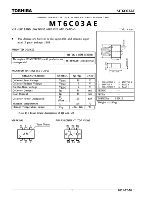 MT6C03AE Datasheet PDF Toshiba