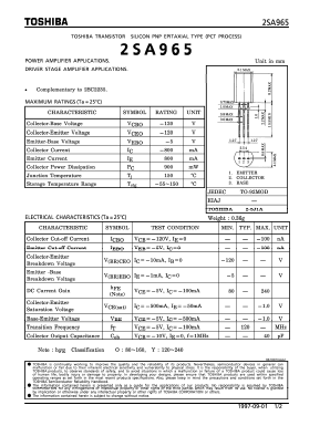 2SA1965 Datasheet PDF Toshiba
