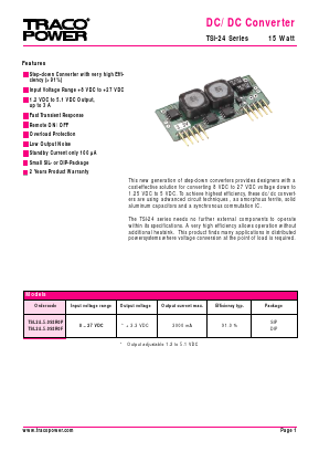 TSI-24-5.0S3ROP Datasheet PDF Traco Power