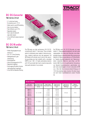 TED0512 Datasheet PDF Traco Power