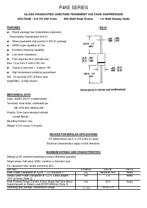P4KE10AC Datasheet PDF Transys Electronics Limited