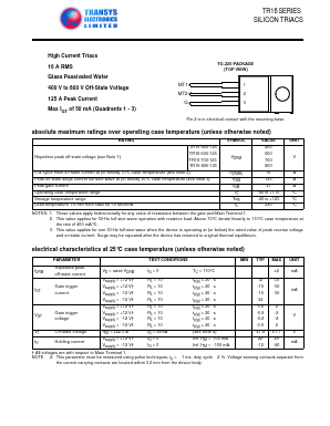 TR16 Datasheet PDF Transys Electronics