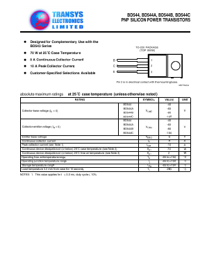 BD544A Datasheet PDF Transys Electronics
