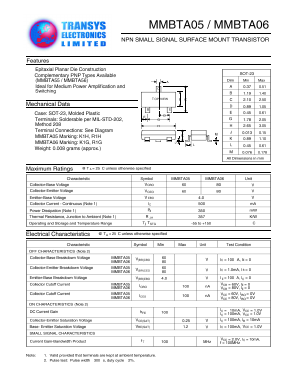 MMBTA06 Datasheet PDF Transys Electronics