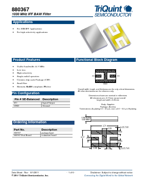 880367 Datasheet PDF TriQuint Semiconductor