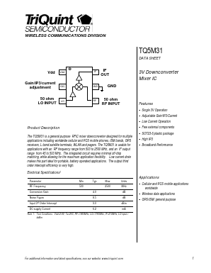 TQ5M31 Datasheet PDF TriQuint Semiconductor