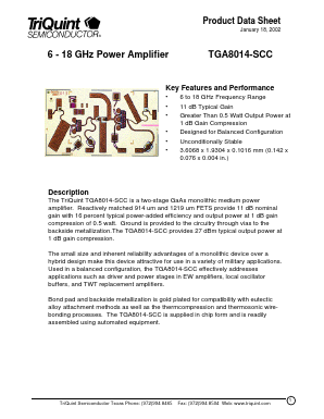 TGA8014-SCC Datasheet PDF TriQuint Semiconductor