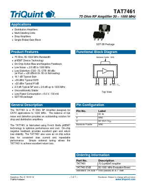 TAT7461 Datasheet PDF TriQuint Semiconductor