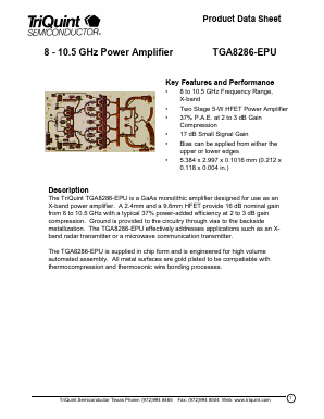 TGA8286 Datasheet PDF TriQuint Semiconductor