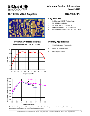 TGA2508-EPU Datasheet PDF TriQuint Semiconductor