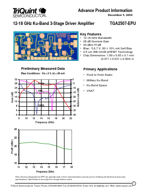 TGA2507-EPU Datasheet PDF TriQuint Semiconductor