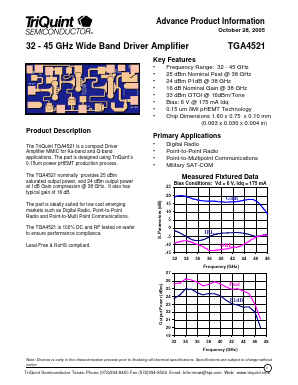 TGA4521 Datasheet PDF TriQuint Semiconductor