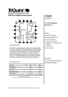 TQ5635 Datasheet PDF TriQuint Semiconductor